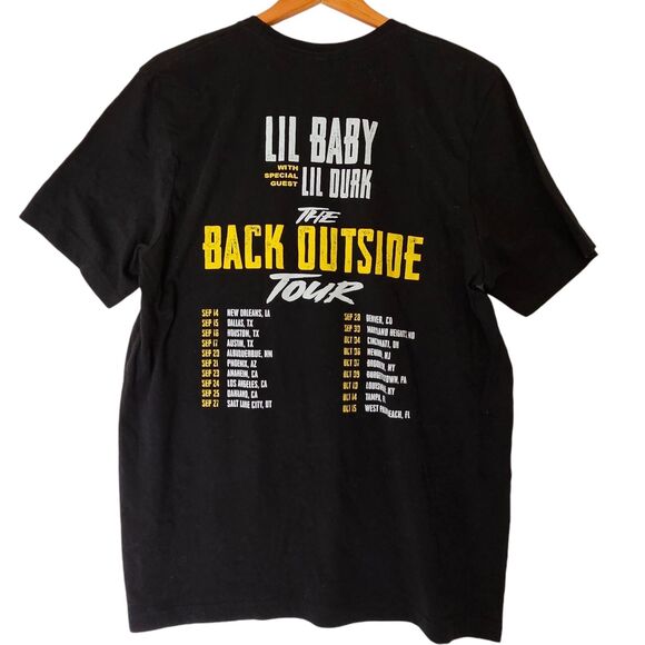 LIL BABY and LIL DURK 2021 The Back Outside Tour T-Shirt Tee Black XL Double Sid - Picture 6 of 8